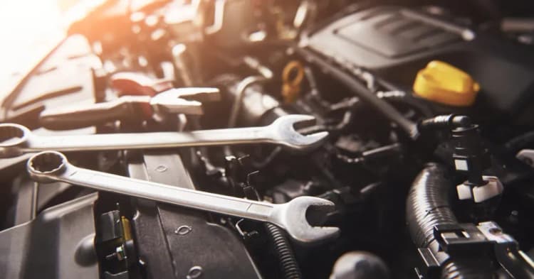 Engine repair close up