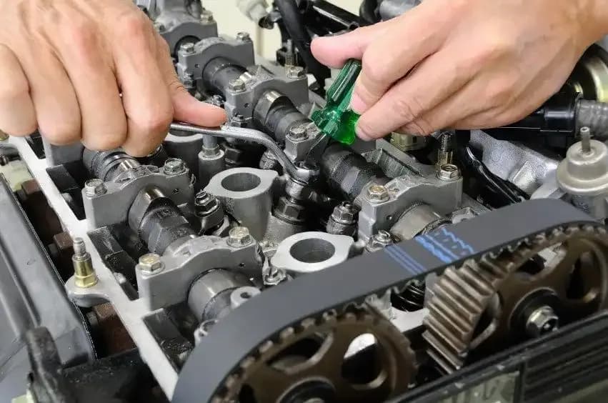 Timing belt inspection close up