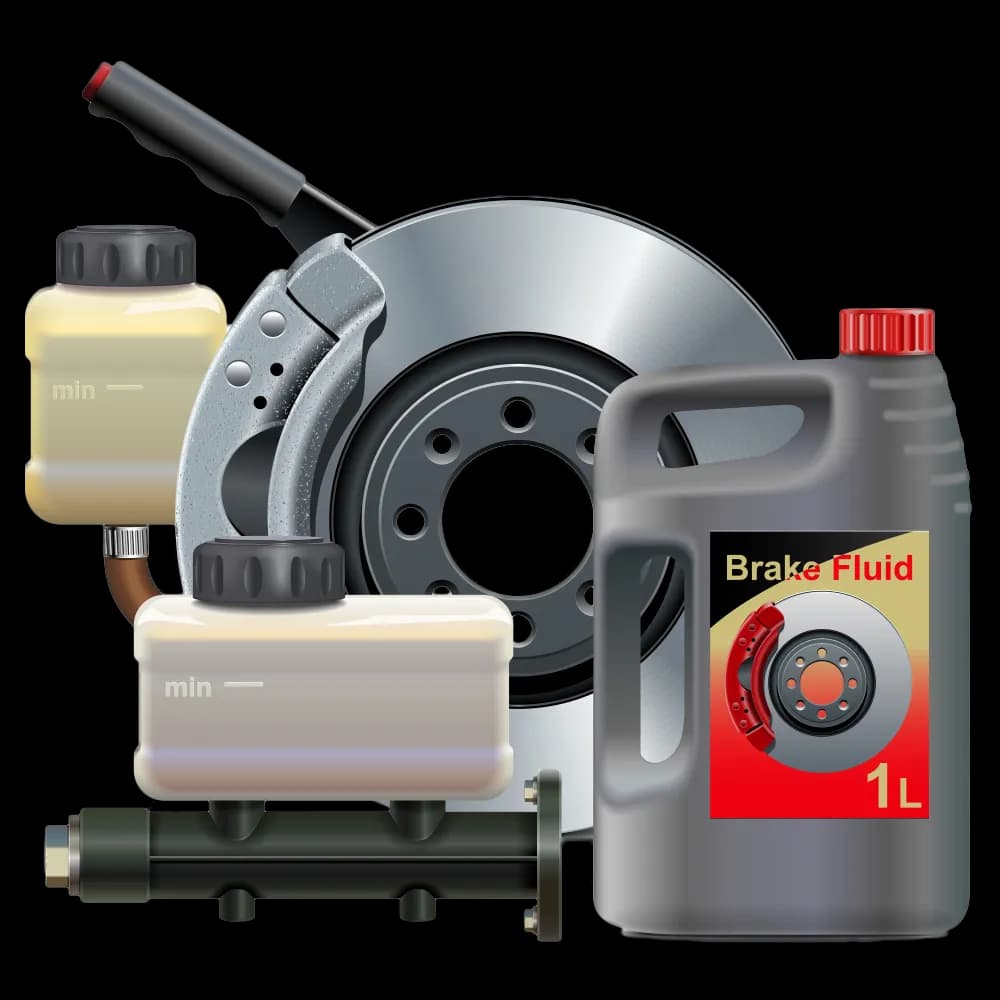Mechanic inspecting a braking system