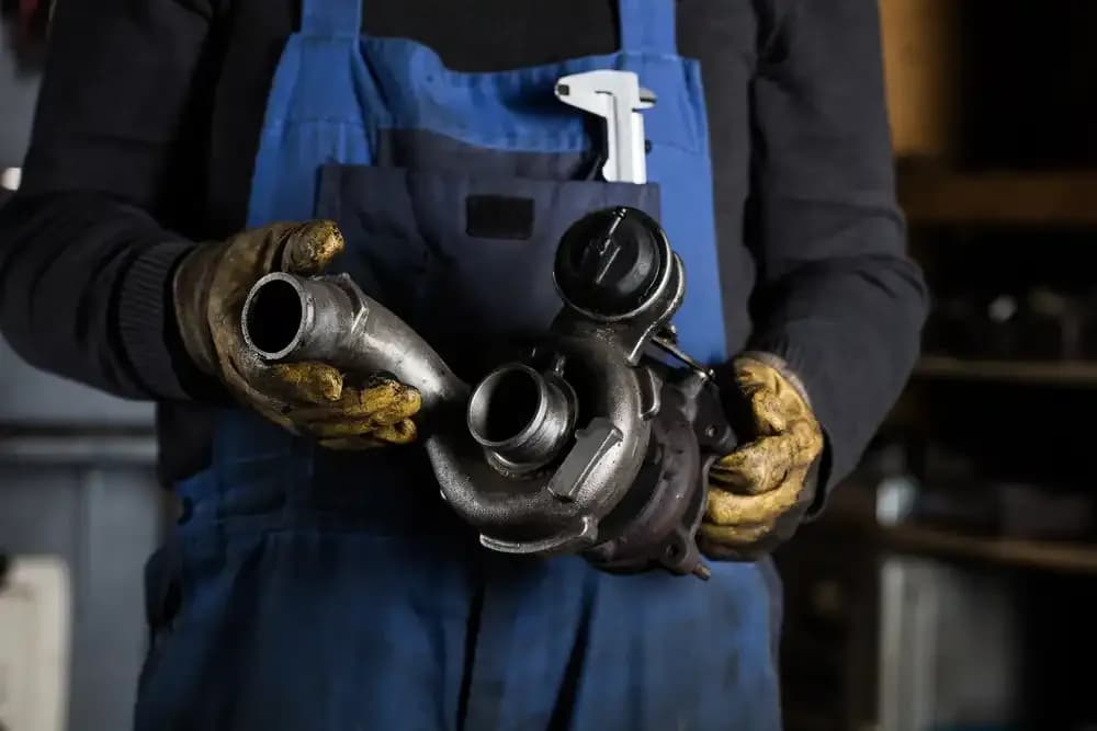 Mechanic ready for turbo replacement